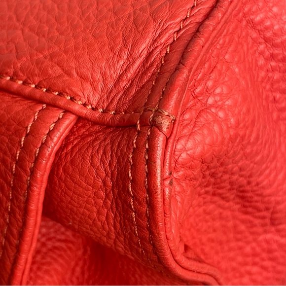 B. MAKOWSKY RED Pebbled Leather Hobo Shoulder Bag Purse - Picture 12 of 16